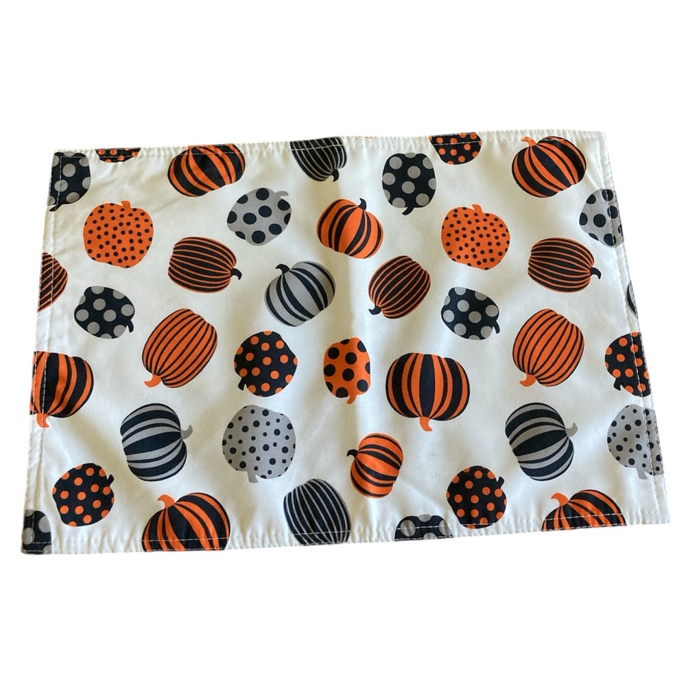 Domain Pumpkin Print Placemats 3 Pack Fall Halloween Thanksgiving Holiday Decor
